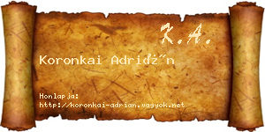 Koronkai Adrián névjegykártya